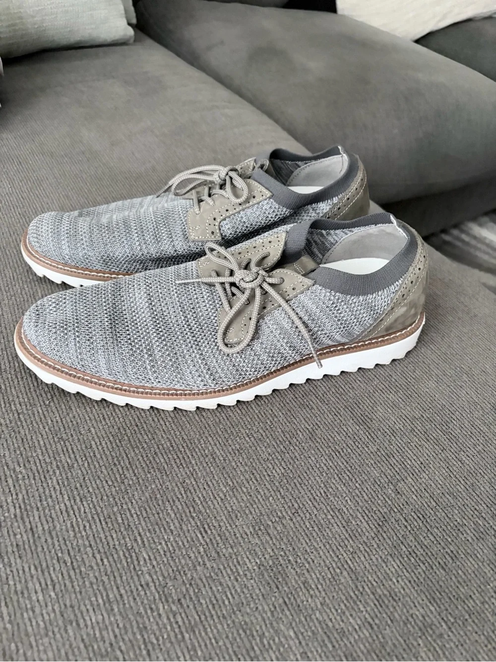 Dockers Light Gray Knit Derby with White Sole